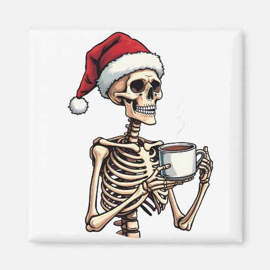 ハロウィン不気味の飲み込みコーヒークリスマスサンタ マグネット (正面)