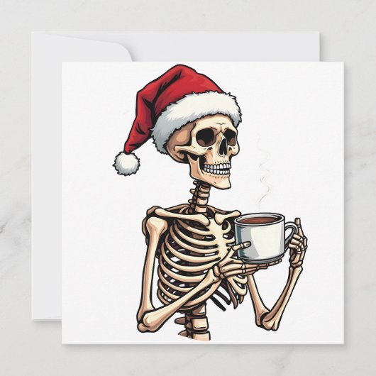 ハロウィン不気味の飲み込みコーヒークリスマスサンタ 招待状 (正面)
