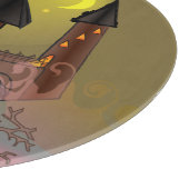 ハロウィン不気味の魔女の家とヴァンパイア城 カッティングボード (角)