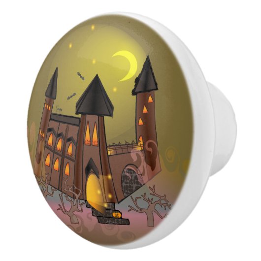 ハロウィン不気味の魔女の家とヴァンパイア城 セラミックノブ (右)