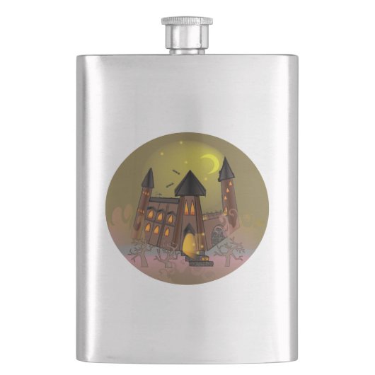 ハロウィン不気味の魔女の家とヴァンパイア城 フラスク (正面)