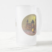 ハロウィン不気味の魔女の家とヴァンパイア城 フロストグラスビールジョッキ (正面右)