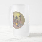 ハロウィン不気味の魔女の家とヴァンパイア城 フロストグラスビールジョッキ (正面左)