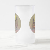 ハロウィン不気味の魔女の家とヴァンパイア城 フロストグラスビールジョッキ (中央)