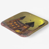 ハロウィン不気味の魔女の家とヴァンパイア城 ペーパープレート (傾斜あり)