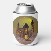 ハロウィン不気味の魔女の家とヴァンパイア城 缶クーラー (缶裏面)