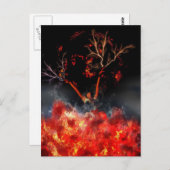 ハロウィン不気味の魔女バーニング ポストカード (正面/裏面)