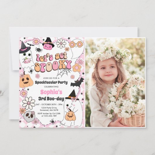 ハロウィン不気味の3回目の誕生日 招待状 (正面)