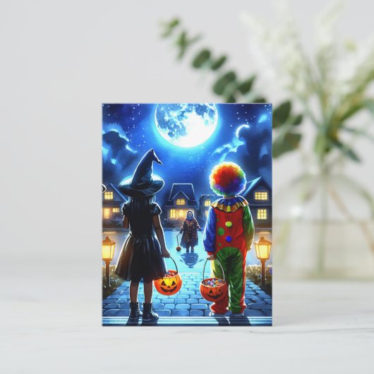 ハロウィン不気味を持つ シーズンポストカード (スタンド正面)