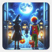 ハロウィン不気味を持つ スクエアシール (正面)