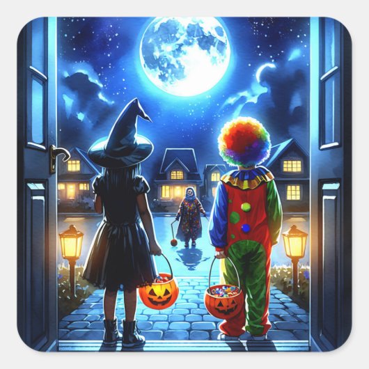 ハロウィン不気味を持つ スクエアシール (正面)