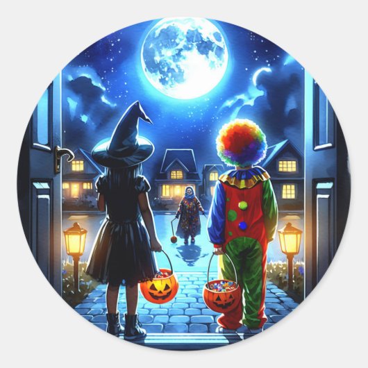 ハロウィン不気味を持つ ラウンドシール (正面)