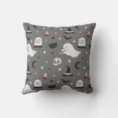 ハロウィン不気味アイコンパターン クッション (裏面)