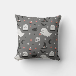 ハロウィン不気味アイコンパターン クッション