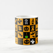 ハロウィン不気味アイコンパターン コーヒーマグカップ (中央)