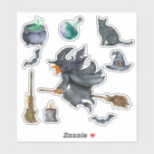 ハロウィン不気味ウィッチをテーマにした シール (シート)