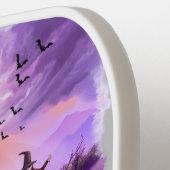 ハロウィン不気味ウィッチカボチャのパッチかかし ピックルボールラケット (左詳細)