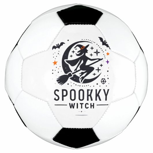 ハロウィン不気味ウィッチデザイン – オ飛んでいるン箒 サッカーボール (正面)