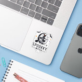 ハロウィン不気味ウィッチデザイン – オ飛んでいるン箒 シール (ノートパソコンとiPhone)