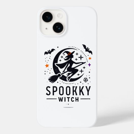 ハロウィン不気味ウィッチデザイン – オ飛んでいるン箒 Case-Mate iPhoneケース (裏面)