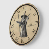 ハロウィン不気味ウィッチ満月 ラージ壁時計 (傾斜)