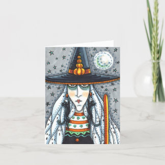 ハロウィン不気味ウィッチ黒猫ピアス空白の カード