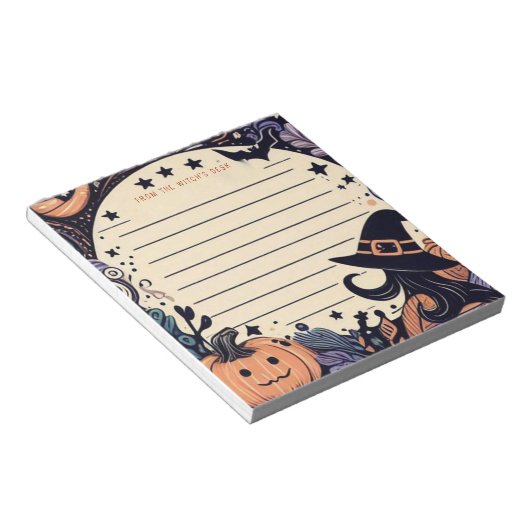 ハロウィン不気味ウィッチ ノートパッド (アングル)