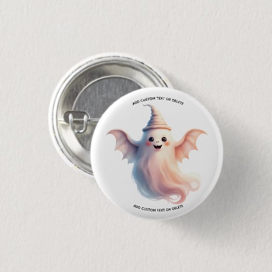 ハロウィン不気味ウィメンズTシャツ – おもしろい幽霊 缶バッジ (正面&裏面)