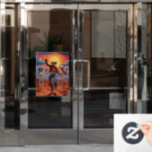 ハロウィン不気味ウィンドウの固定 ウィンドウサイン (オフィスドア)