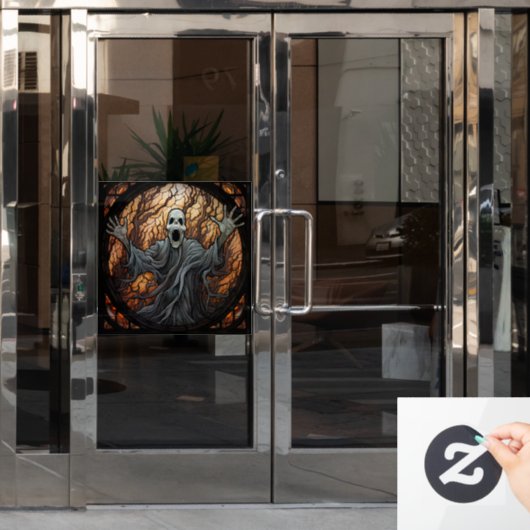 ハロウィン不気味ウィンドウの固定 ウィンドウサイン (オフィスドア)