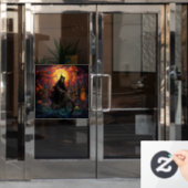 ハロウィン不気味ウィンドウの固定 ウィンドウサイン (オフィスドア)