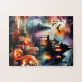 ハロウィン不気味ウォーターカラージグソーパズル ジグソーパズル (横)