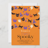 ハロウィン不気味オレンジ2歳の誕生日 招待状 (正面)