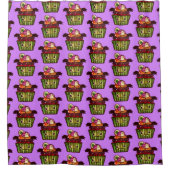 ハロウィン不気味カップケーキ シャワーカーテン (正面)