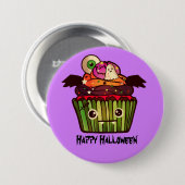 ハロウィン不気味カップケーキ 缶バッジ (正面&裏面)