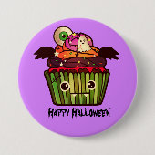 ハロウィン不気味カップケーキ 缶バッジ (正面)