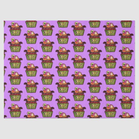 ハロウィン不気味カップケーキ 薄葉紙 (正面)