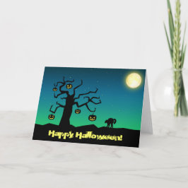 ハロウィン不気味カボチャの木 – グリーティングカード