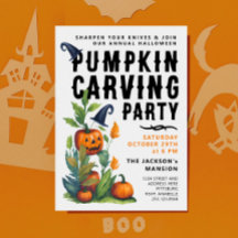 ハロウィン不気味カボチャ彫りパーティー水彩