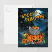 ハロウィン不気味カボチャ猫 シーズンポストカード (正面/裏面)