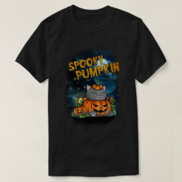 ハロウィン不気味カボチャ猫 Tシャツ