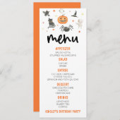 ハロウィン不気味カボチャ誕生日パーティーフード メニュー (正面/裏面)