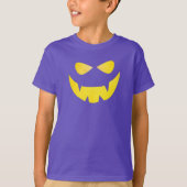 ハロウィン不気味カボチャ顔キッズTシャツ Tシャツ (正面)