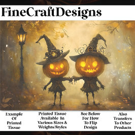 ハロウィン不気味カボチャ魔女オウム9 Decopage 薄葉紙
