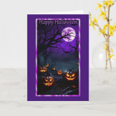 ハロウィン不気味カードに会うジャック・オ・ランタン カード (黄色い花)