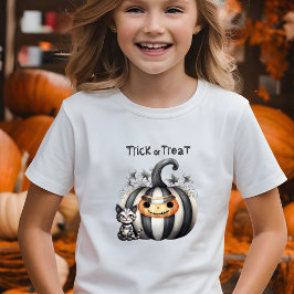 ハロウィン不気味キットンブラックパンプストライプのキン Tシャツ