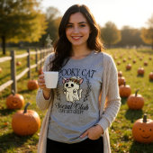 ハロウィン不気味キャットソーシャルクおもしろいラブ トライブレンドTシャツ