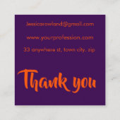 ハロウィン不気味キャンディをトリックまたは治療する スクエア名刺 (裏面)