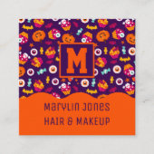 ハロウィン不気味キャンディをトリックまたは治療する スクエア名刺 (正面)