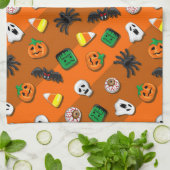 ハロウィン不気味キャンディパーティー キッチンタオル (折り畳み)